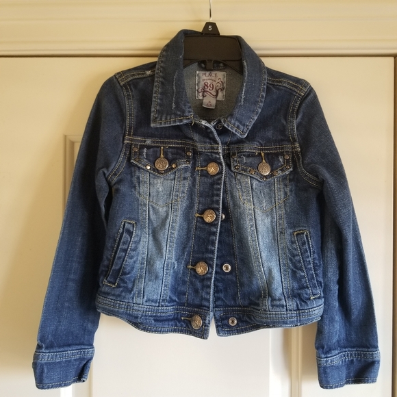Children's Place Girls Jean Jacket Snap Buttons - Picture 4 of 4